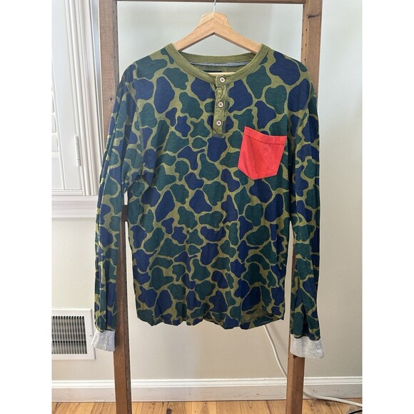 CPO Provisions Men's Camo Henley Shirt Long Sleeve Size M - Picture 1 of 3